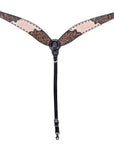 HILASON Western Horse Headstall & Breast Collar American Leather Floral Carving