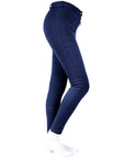 Horze Womens Pull On Knee Patch Breeches Soft Slightly Stretchy Dark Blue