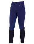 Horze Womens Pull On Knee Patch Breeches Soft Slightly Stretchy Dark Blue