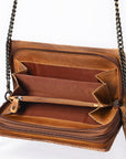 American Darling Organiser Hair-On Hand Tooled Genuine Leather Women Bag Western Handbag Purse