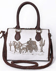 American Darling Tote Hand Tooled Hair-On Genuine Leather Women Bag Western Handbag Purse