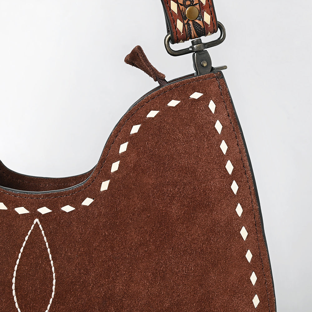 American Darling Hobo Suede Hand Tooled Genuine Leather Women Bag Western Handbag Purse