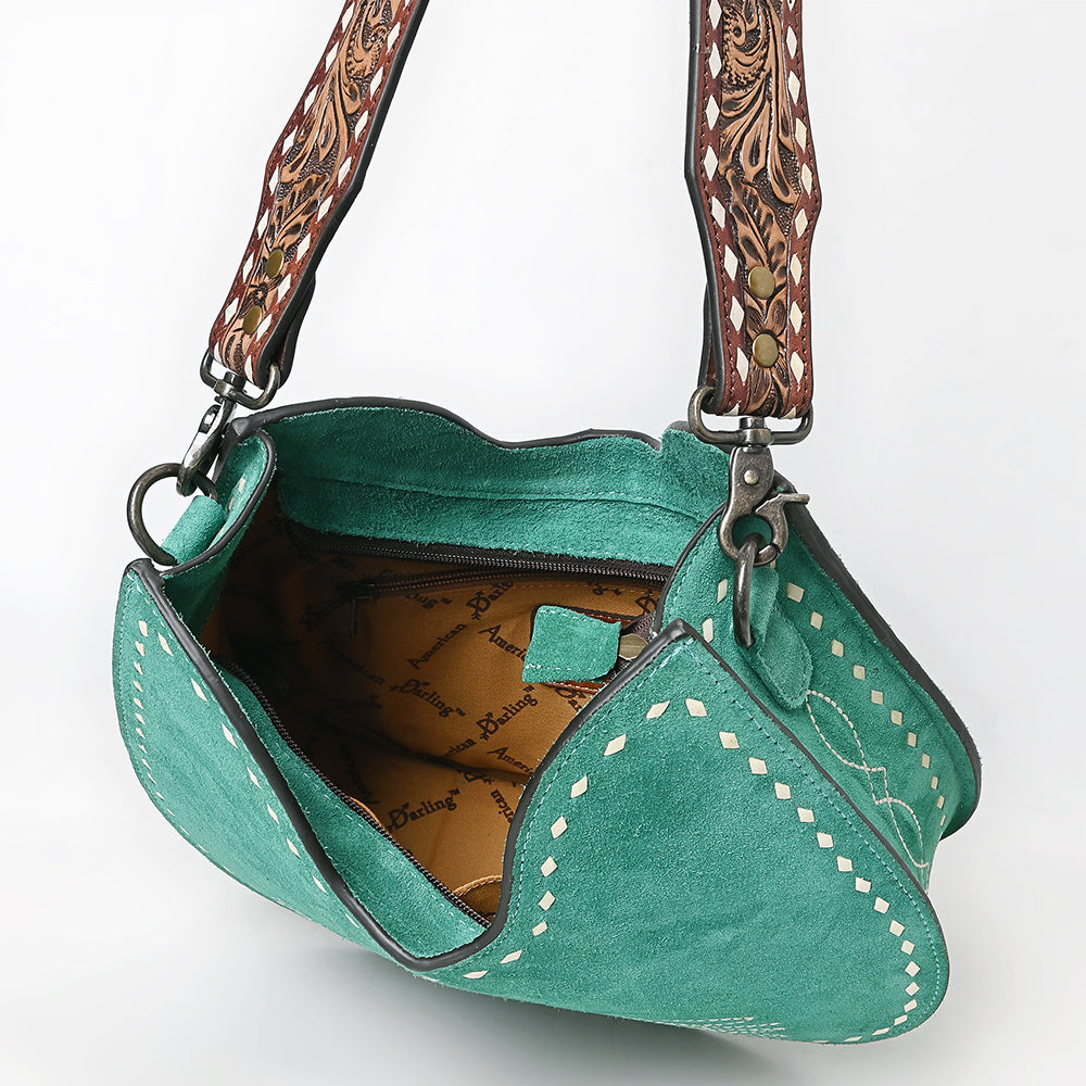 American Darling Hobo Suede Hand Tooled Genuine Leather Women Bag Western Handbag Purse