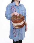 American Darling Jewelry Case Hand Tooled Genuine Leather Women Bag Western Handbag Purse