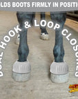 Hilason Western Horse PVC Ribbed Double Hook & Loop Leg Bell Boots
