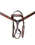 BAR H EQUINE Western Horse Genuine Leather Tack Set Dark Brown