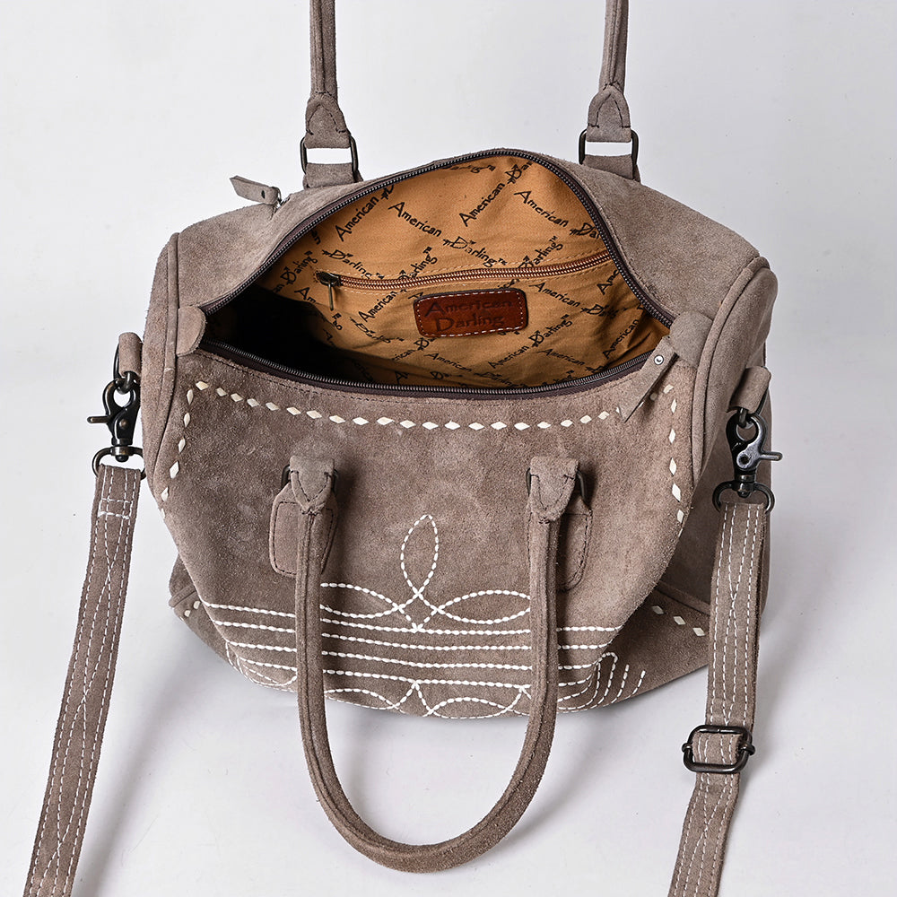 American Darling Duffel Genuine Suede Leather women's bag, western handbag, purse| handbag | Hand tooled purse