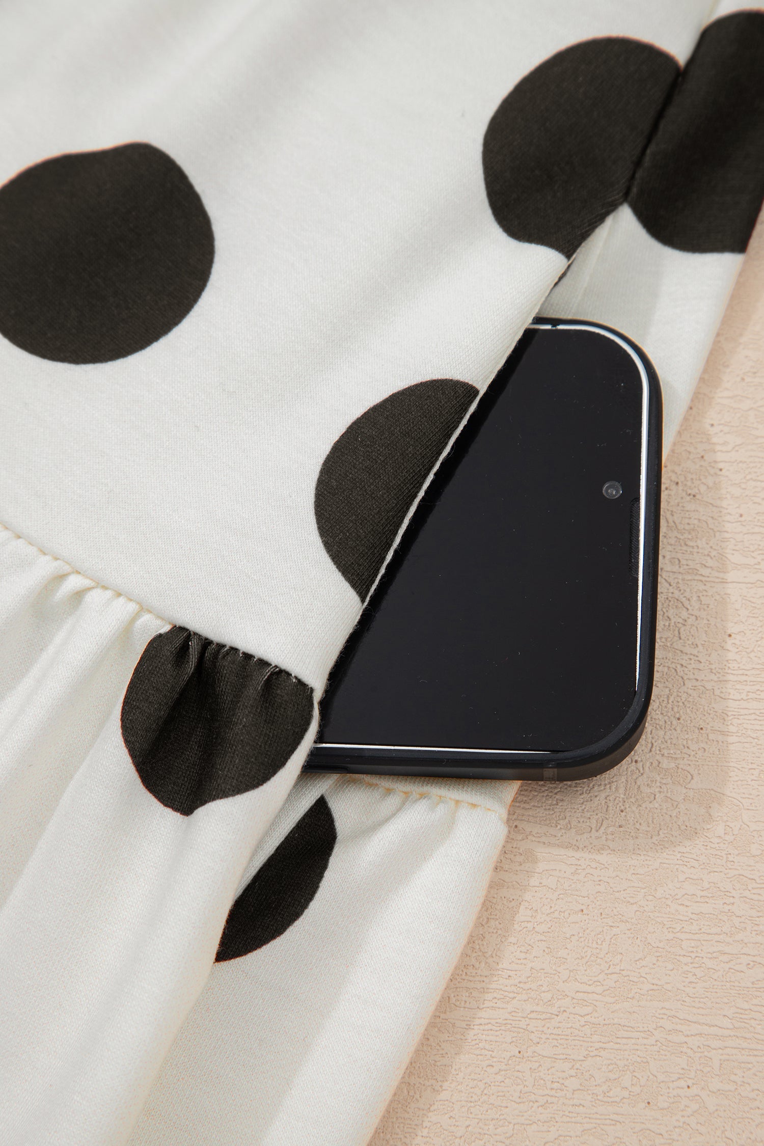 Polka Dot Long Sleeve Flared Mini Dress