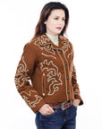 American Darling ADJKT063 Genuine Suede leather Women shirt  jacket  dress ladies girl