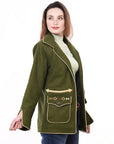 American Darling ADJKT069 Genuine Suede leather Women shirt  jacket  dress ladies girl
