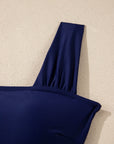 Square Neck Ruched One-Piece Swimsuit