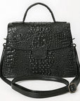 American Darling Briefcase Crocodile Embossed Genuine Leather Women Bag Western Handbag Purse