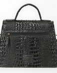 American Darling Briefcase Crocodile Embossed Genuine Leather Women Bag Western Handbag Purse