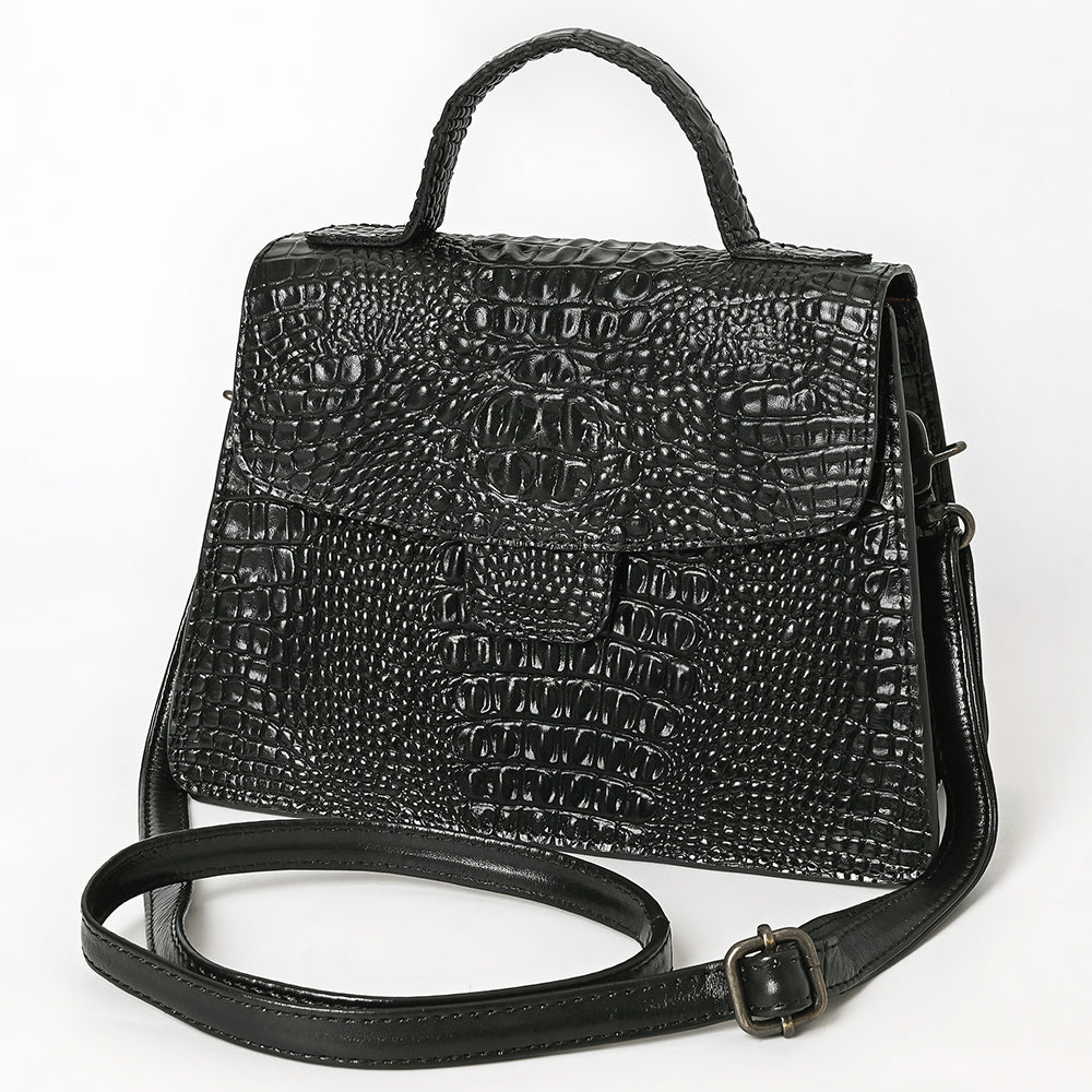 American Darling Briefcase Crocodile Embossed Genuine Leather Women Bag Western Handbag Purse