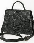 American Darling Briefcase Crocodile Embossed Genuine Leather Women Bag Western Handbag Purse