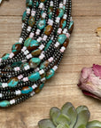 15” Pink Conch & Turquoise Necklace – Sterling Silver