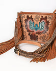 American Darling Crossbody Hand Tooled  Genuine Leather women bag western handbag purse