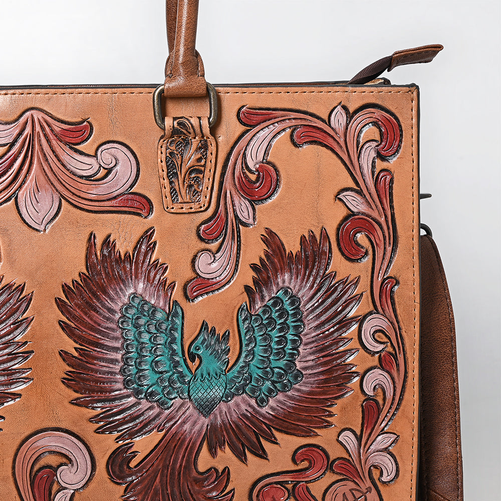 American Darling Tote Hand Tooled Printed Genuine Leather Women Bag Western Handbag Purse