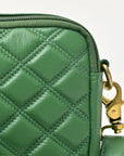NEVER MIND Luxury Tan Quilted Leather Camera Bag Crossbody Adjustable Strap