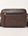 NEVER MIND Luxury Tan Quilted Leather Camera Bag Crossbody Adjustable Strap