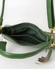 Never Mind Western Cross Body Genuine Leather Handbag Purse Wallet Bag For Women Girls