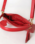 Never Mind Western Cross Body Genuine Leather Handbag Purse Wallet Bag For Women Girls