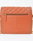 Genuine Leather Quilted Crossbody Bag For Women With Adjustable Chain Strap Everyday