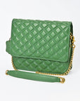 Genuine Leather Quilted Crossbody Bag For Women With Adjustable Chain Strap Everyday