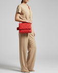 Genuine Leather Quilted Crossbody Bag For Women With Adjustable Chain Strap Everyday