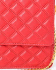 Genuine Leather Quilted Crossbody Bag For Women With Adjustable Chain Strap Everyday