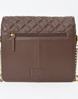Genuine Leather Quilted Crossbody Bag For Women With Adjustable Chain Strap Everyday