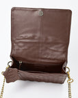 Genuine Leather Quilted Crossbody Bag For Women With Adjustable Chain Strap Everyday