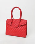 Never Mind Quilted Leather Tote Bag with Dual Handles