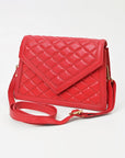 Never Mind Quilted Leather Crossbody Bag with Envelope Flap