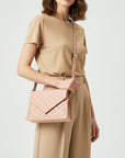 Never Mind Genuine Leather Crossbody Bag Women Quilted Envelope Flap Shoulder Purse Adjustable Strap Stylish Everyday Handbag