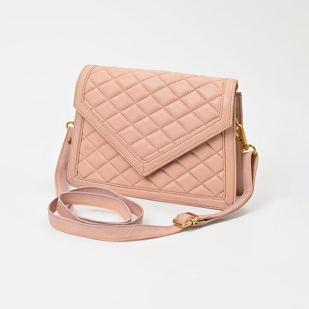 Never Mind Quilted Leather Crossbody Bag with Envelope Flap