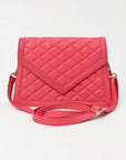Never Mind Quilted Leather Crossbody Bag with Envelope Flap