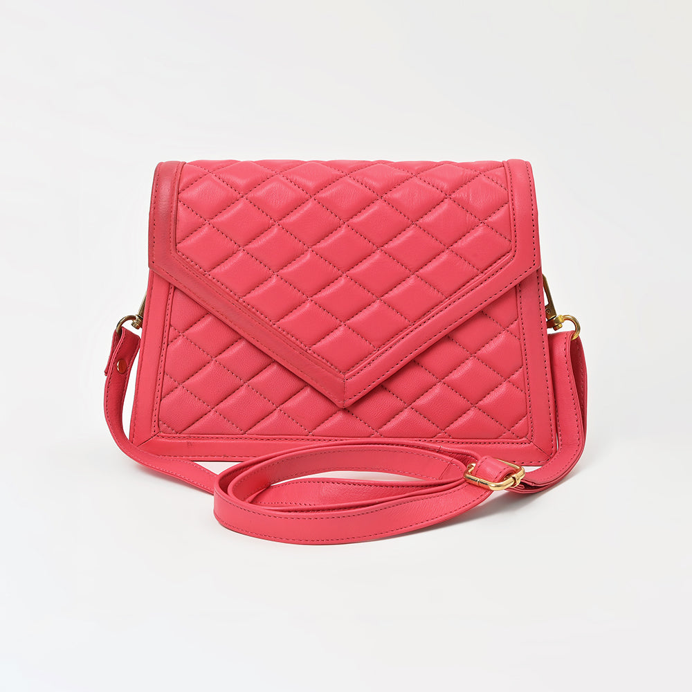 Never Mind Genuine Leather Crossbody Bag Women Quilted Envelope Flap Shoulder Purse Adjustable Strap Stylish Everyday Handbag