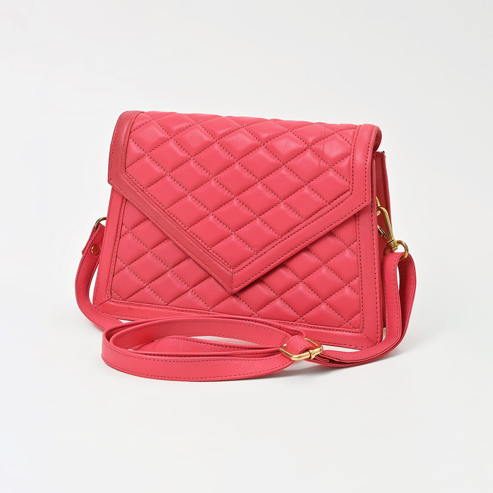 Never Mind Genuine Leather Crossbody Bag Women Quilted Envelope Flap Shoulder Purse Adjustable Strap Stylish Everyday Handbag