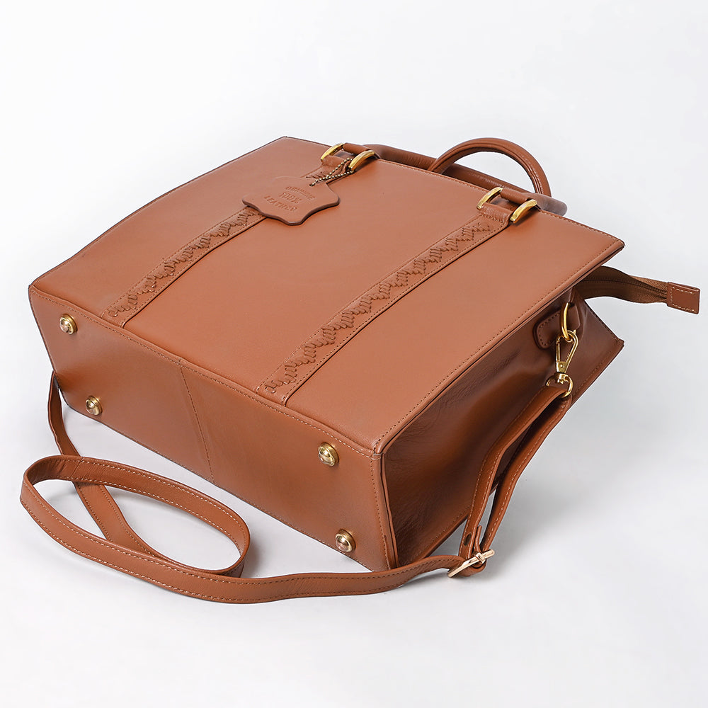 Never Mind  Briefcase Genuine Leather Women Bag Western Handbag Purse