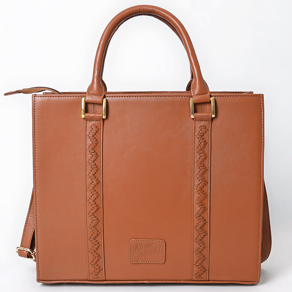 Never Mind  Briefcase Genuine Leather Women Bag Western Handbag Purse