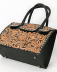 Hand Tooled Genuine Leather Tote Bag For Women Western Style