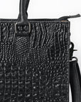 American Darling Tote Crocodile Embossed Genuine Leather Women Bag Western Handbag Purse