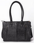 American Darling Tote Crocodile Embossed Genuine Leather Women Bag Western Handbag Purse