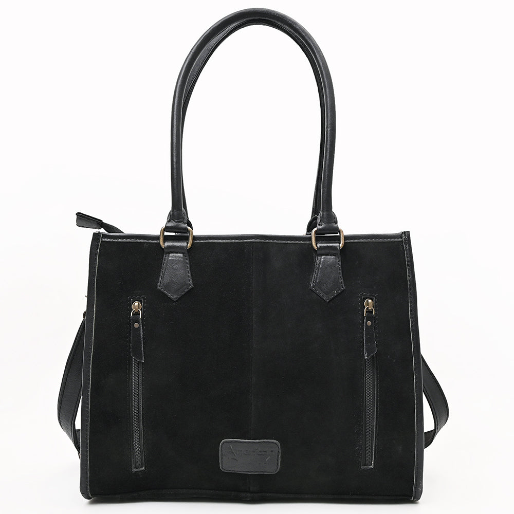 American Darling Tote Bag for Women, Boot Stitched Genuine Suede &amp; Vegetable-Tanned Full Grain Leather Western Purse, YKK Zipper