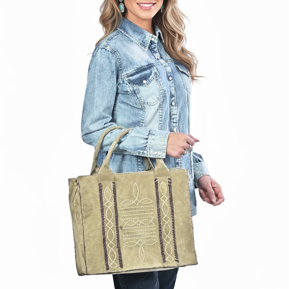 American Darling Tote Genuine Suede Leather women bag western handbag