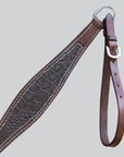 Hilason Western Horse Crocodile Embossed Breast Collar Genuine Leather Dark Brown