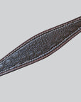 Hilason Western Horse Crocodile Embossed Breast Collar Genuine Leather Dark Brown