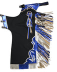 HILASON Western Horse Bull Riding Safety Leather Protective Vest & Rodeo Chaps Combo