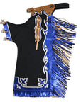 HILASON Western Horse Bull Riding Safety Leather Protective Vest & Rodeo Chaps Combo